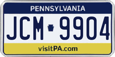 PA license plate JCM9904