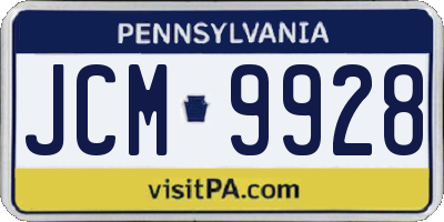 PA license plate JCM9928