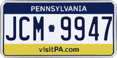 PA license plate JCM9947