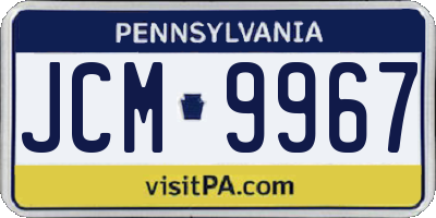 PA license plate JCM9967