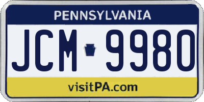 PA license plate JCM9980