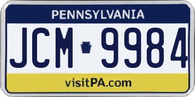 PA license plate JCM9984