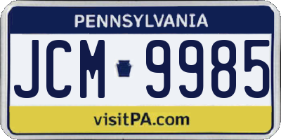 PA license plate JCM9985