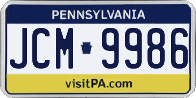 PA license plate JCM9986