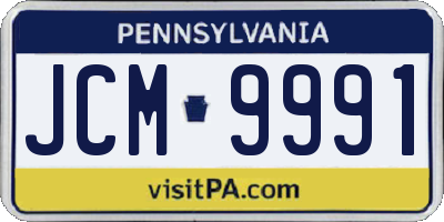 PA license plate JCM9991