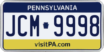 PA license plate JCM9998
