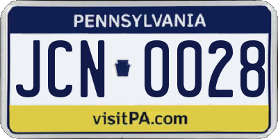 PA license plate JCN0028