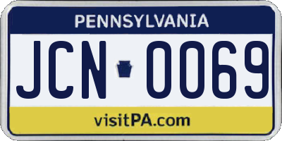 PA license plate JCN0069