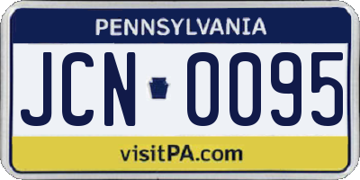 PA license plate JCN0095