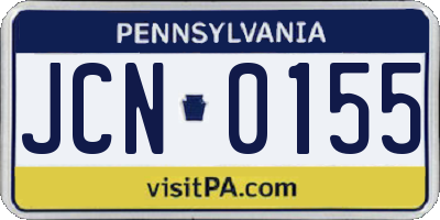 PA license plate JCN0155