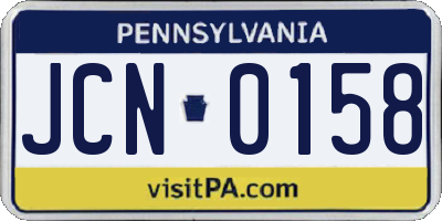 PA license plate JCN0158