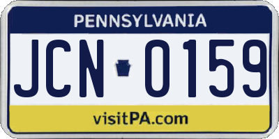 PA license plate JCN0159