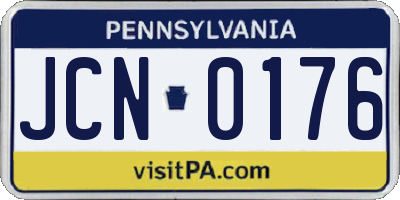 PA license plate JCN0176