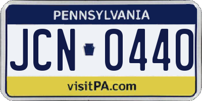 PA license plate JCN0440