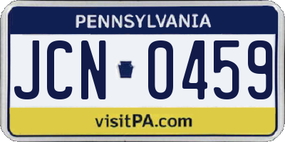PA license plate JCN0459
