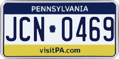 PA license plate JCN0469
