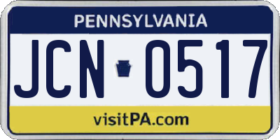 PA license plate JCN0517