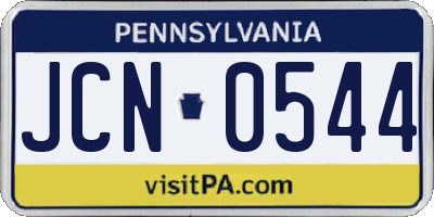 PA license plate JCN0544