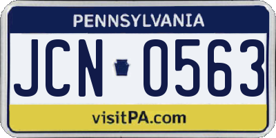 PA license plate JCN0563