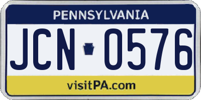 PA license plate JCN0576
