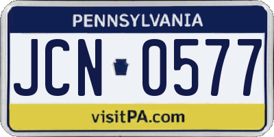 PA license plate JCN0577