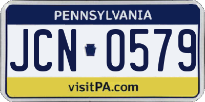 PA license plate JCN0579