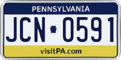 PA license plate JCN0591