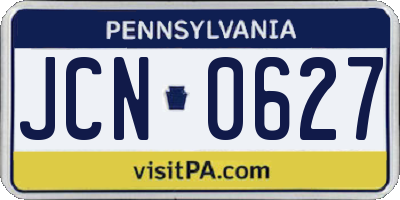 PA license plate JCN0627
