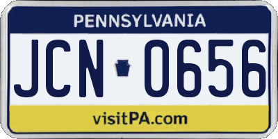 PA license plate JCN0656