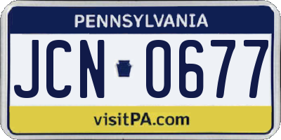PA license plate JCN0677