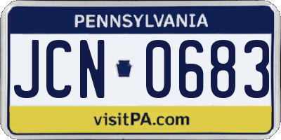 PA license plate JCN0683