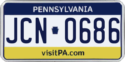 PA license plate JCN0686