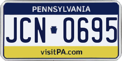 PA license plate JCN0695