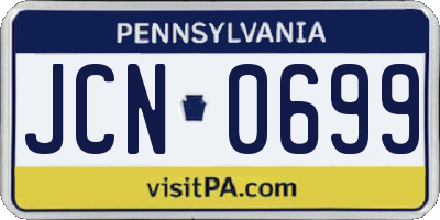 PA license plate JCN0699