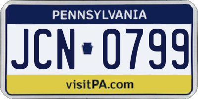 PA license plate JCN0799