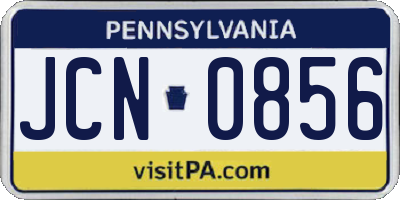 PA license plate JCN0856