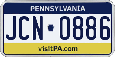 PA license plate JCN0886