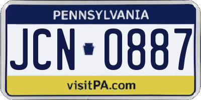 PA license plate JCN0887