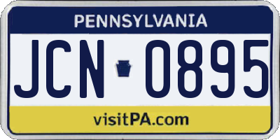 PA license plate JCN0895