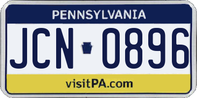 PA license plate JCN0896
