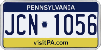 PA license plate JCN1056