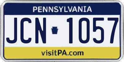 PA license plate JCN1057