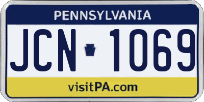 PA license plate JCN1069
