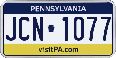 PA license plate JCN1077