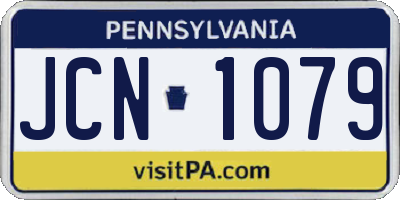PA license plate JCN1079