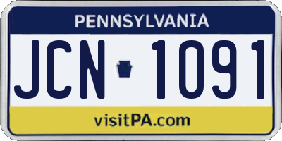 PA license plate JCN1091