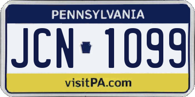 PA license plate JCN1099