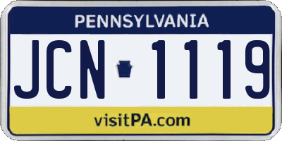 PA license plate JCN1119