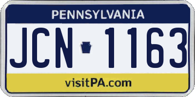 PA license plate JCN1163