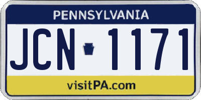PA license plate JCN1171